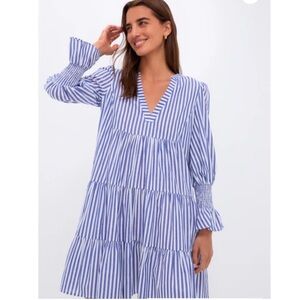 Tuckernuck Pomander Place Poplin Kenzo Dress Blue and White Stripe Size XL
